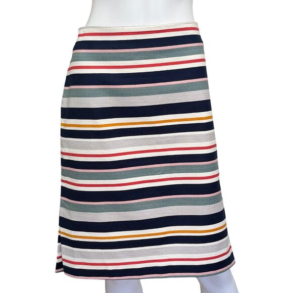 Loft Outlet Womens Striped Stretch Pencil Skirt Multicolor Size 12 - Picture 1 of 6